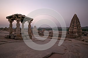 Dawn at virupaksha temple Karnataka india