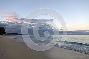 Dawn on Waimanalo Beach looking towards Mokulua islands