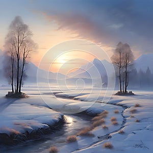 Dawning Winter Landscape