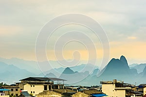 Daxu Old Town and Mountains