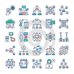 Advertising, Communication and Networking Icons Pack photo