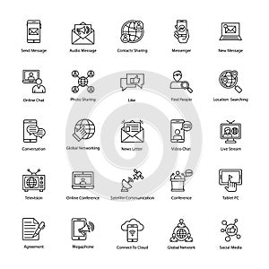 Networking Line Vector Icons Set photo
