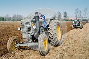 Day annual plowing with vintage tractors.