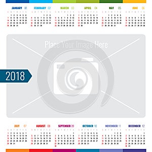 Day calendar event planner 2018 vector template