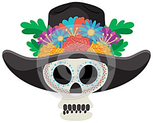 Day of the dead with Mexican calaca photo