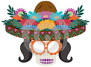 Day of the dead with Mexican calaca