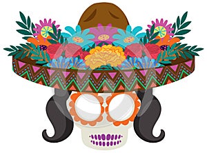 Day of the dead with Mexican calaca photo