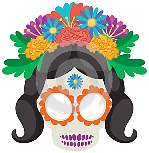 Day of the dead with Mexican calaca photo