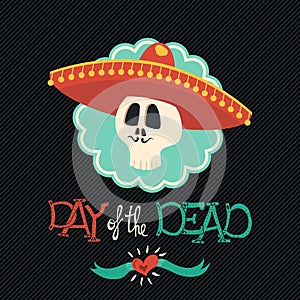 Day of the dead mexican mariachi hat sugar skull