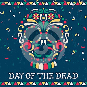 Day of the dead mexican sugar skull greeting card