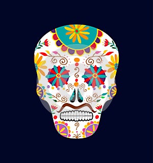 Day of the dead mexico sugar skull decoration art