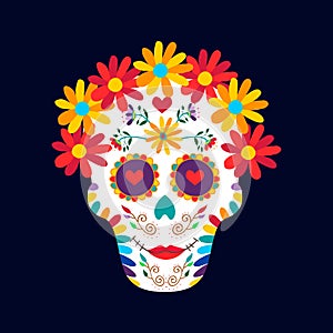 Day of the dead mexico sugar skull decoration art