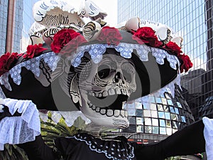 Mexico City, CDMX / Mexico - 29 10 2016: Day of the Dead Parade in Avenida Reforma with original characters from the James Bond `S