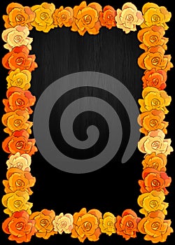 Day of the dead poster with traditional cempasuchil flowers used for altars photo