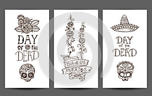 Day of the Dead set of 3 design templates