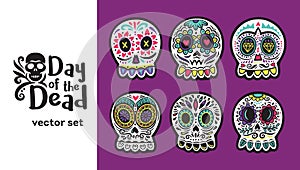 Day of the Dead Skulls, Colorful Set