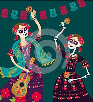 Day of the dead vector illustration. Dia de los muertos. photo