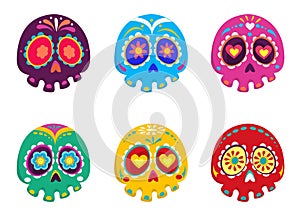 Day of the dead vector illustration set.