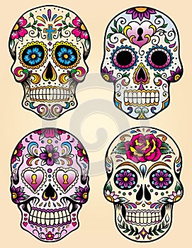 Day of the dead vector illustration set