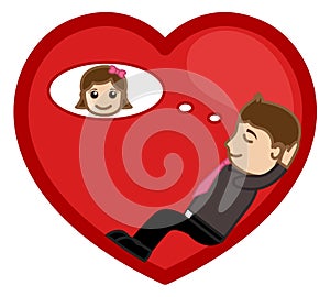 Day Dreaming of a Girl in Romance Vector