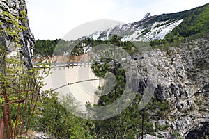 Day foto of Vajont Dam in Povince Belluno photo