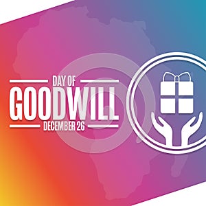 Day of Goodwill. December 26. Holiday concept. Template for background, banner, card, poster with text inscription photo