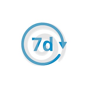 7 day icon. Vector illustration decorative design