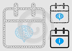 Day Information Vector Mesh 2D Model and Triangle Mosaic Icon