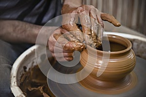 A day in the life of a pottery artist - at the pottery wheel.