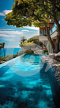 day lights Photograph an opulent villa escape: infinity pool vistas, panoramic landscapes, lavish interiors