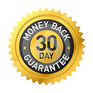 30 day money back guarantee label photo