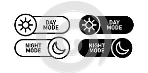 Day and night mode icon set