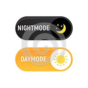 Day night mode switch ui button. Light dark mode slider theme