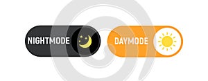 Day night mode switch ui button. Light dark mode slider theme