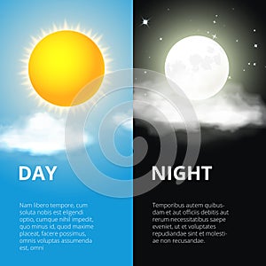 Day and night, sun moon