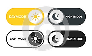 Day and night switch interface design. Vector for mobile and web