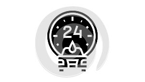 day and night working car wash service glyph icon animation