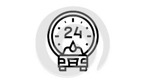 day and night working car wash service line icon animation