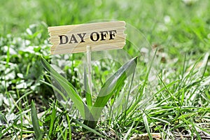 Day off wooden sign