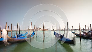 Day palazzo ducale bay gandola parking panorama 4k time lapse italy