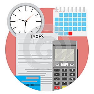 Day of payment taxes icon app flat