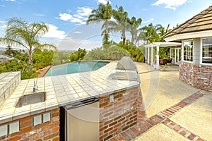 Day shot of a wonder California home with a large pool and count