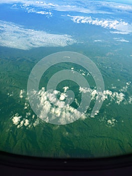 Day-time Sky images. With the clouds, and some of the aircraft. The atmosphere in the winter sky and mountain in Thailand. This