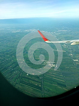 Day-time Sky images. With the clouds, and some of the aircraft. The atmosphere in the winter sky in Thailand.