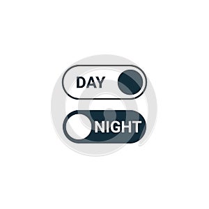 Day to night switch icons. Time of day change interface design. Switch button. Day and night mode. Vector illustration