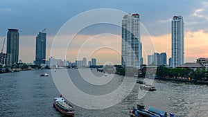 Day to night time lapse of passenger boat