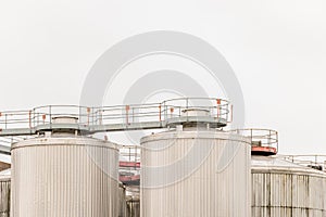Day view factory storage tanks in UK
