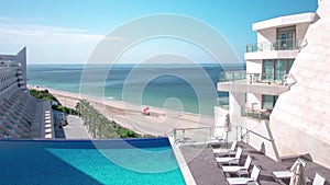 Day view from modern building of hotel, in Sesimbra, Portugal, timelapse