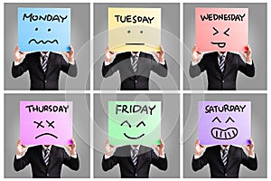 Day of week and face expression