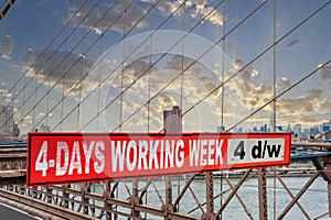 4 - Day working week sign